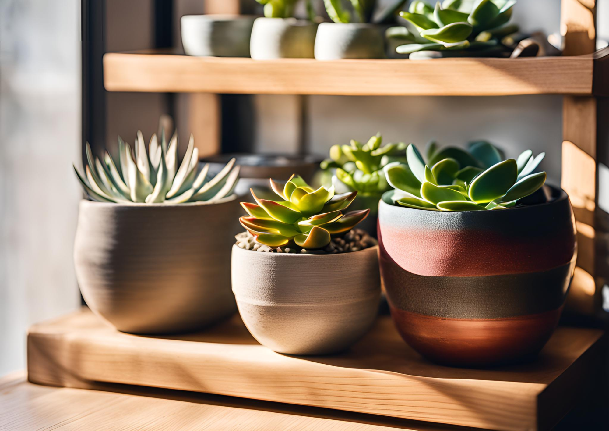 Ensemble plantes grasses d'intérieur